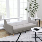 Canapé futon moderne du milieu du siècle à dossier divisé avec 3 positions d'inclinaison