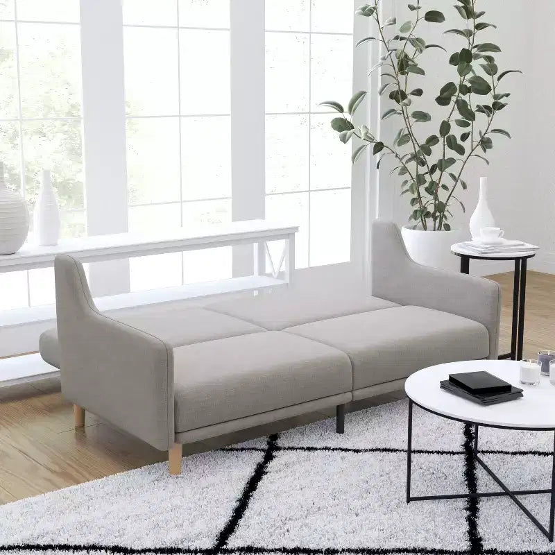 Canapé futon moderne du milieu du siècle à dossier divisé avec 3 positions d'inclinaison