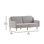 Canapé futon moderne du milieu du siècle à dossier divisé avec 3 positions d'inclinaison