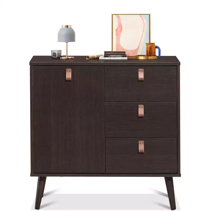 Table console d'entrée avec meuble vitrine Marron Maison