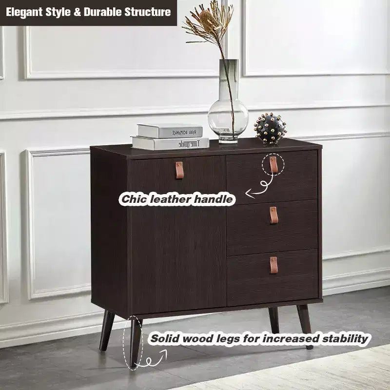 Table console d'entrée avec meuble vitrine Marron Maison