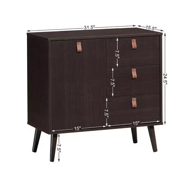 Table console d'entrée avec meuble vitrine Marron Maison