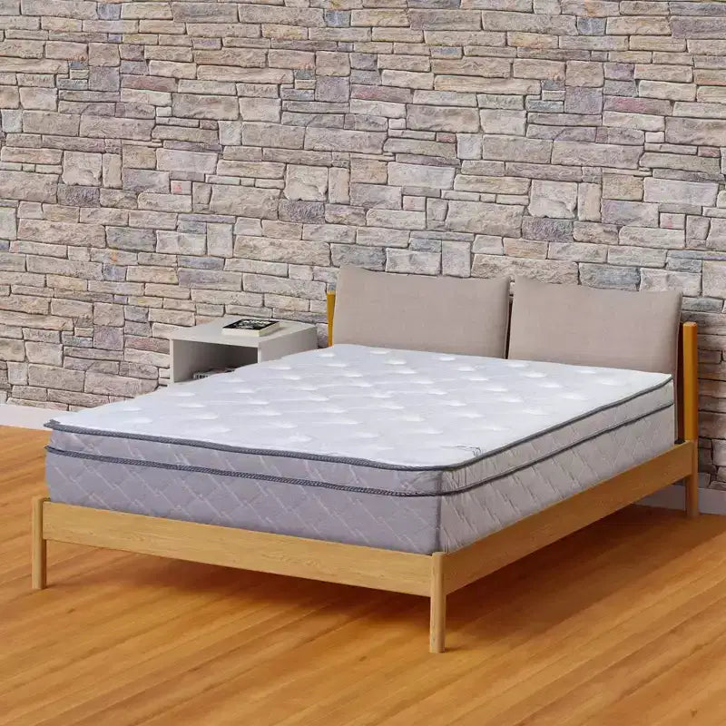 Matelas hybride simple face ultra-moelleux Euro Top de 12 pouces, compatible avec les lits réglables