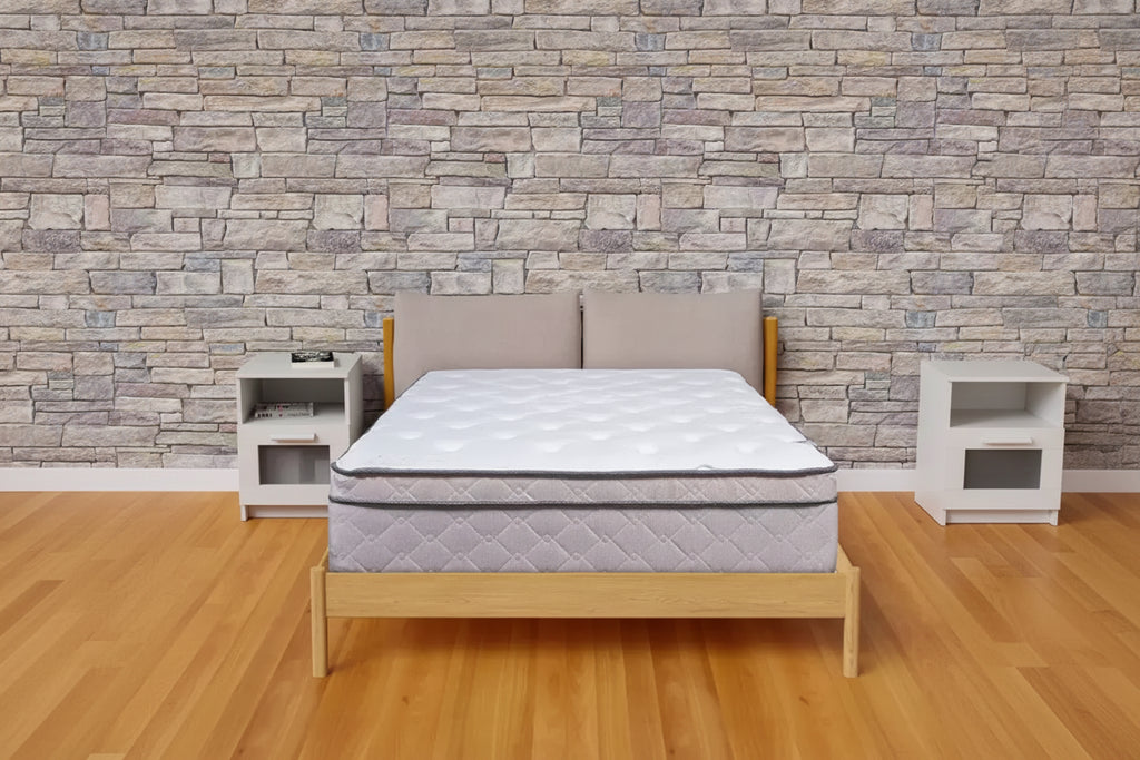 Matelas hybride simple face ultra-moelleux Euro Top de 12 pouces, compatible avec les lits réglables