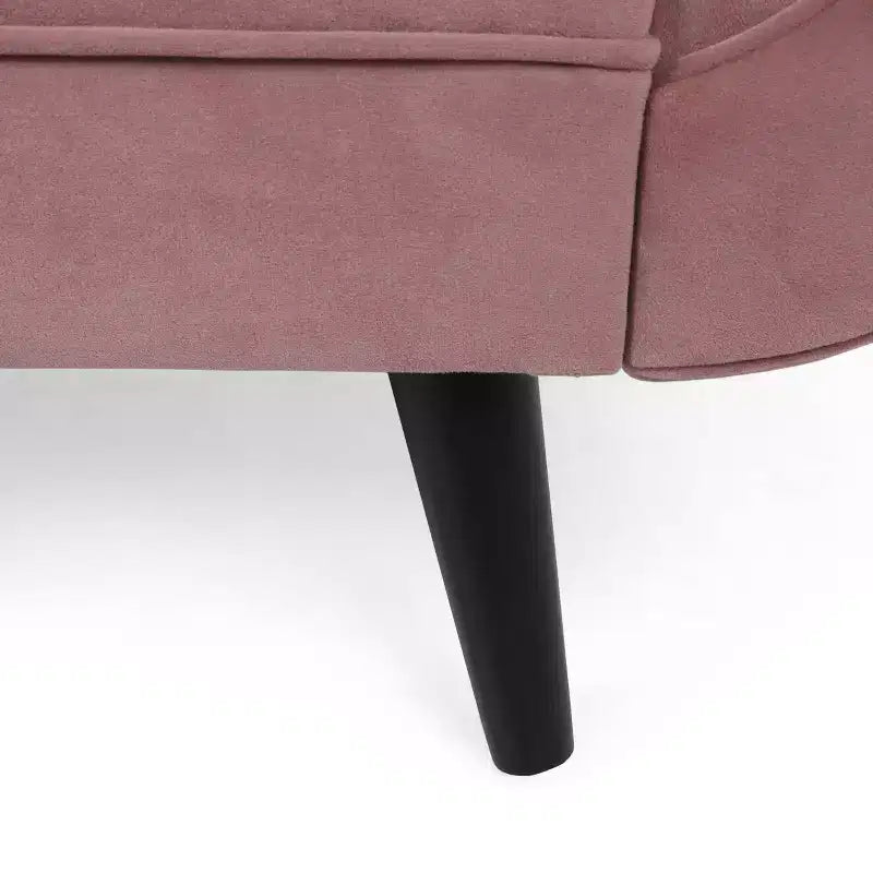 Méridienne contemporaine en velours avec bras à volutes