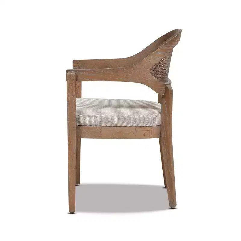 Chaise de salle à manger Americana Mid-Century Modern avec dossier en cannage