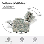 Fauteuil inclinable, pivotant et coulissant manuel avec clous décoratifs pour salon
