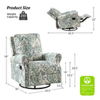Fauteuil inclinable, pivotant et coulissant manuel avec clous décoratifs pour salon