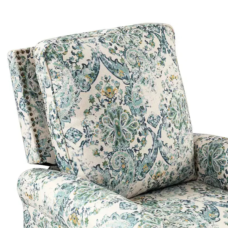 Fauteuil inclinable, pivotant et coulissant manuel avec clous décoratifs pour salon