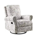 Fauteuil inclinable, pivotant et coulissant manuel avec clous décoratifs pour salon