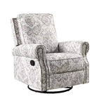 Fauteuil inclinable, pivotant et coulissant manuel avec clous décoratifs pour salon